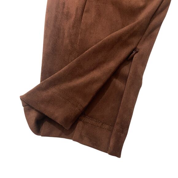 Sundance Faux Suede Brown Legging Skinny Side Zip Size 14 - Picture 6 of 12